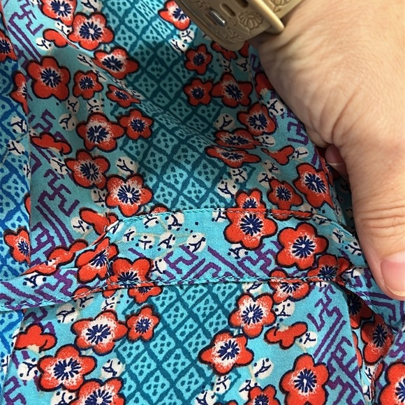 Josie Natori Rayon Colorful Floral Asian Attached Belt Kimono Robe - Size Small - Picture 8 of 11